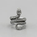 Antique Silver Wrap Snake Adjustable Statement Ring