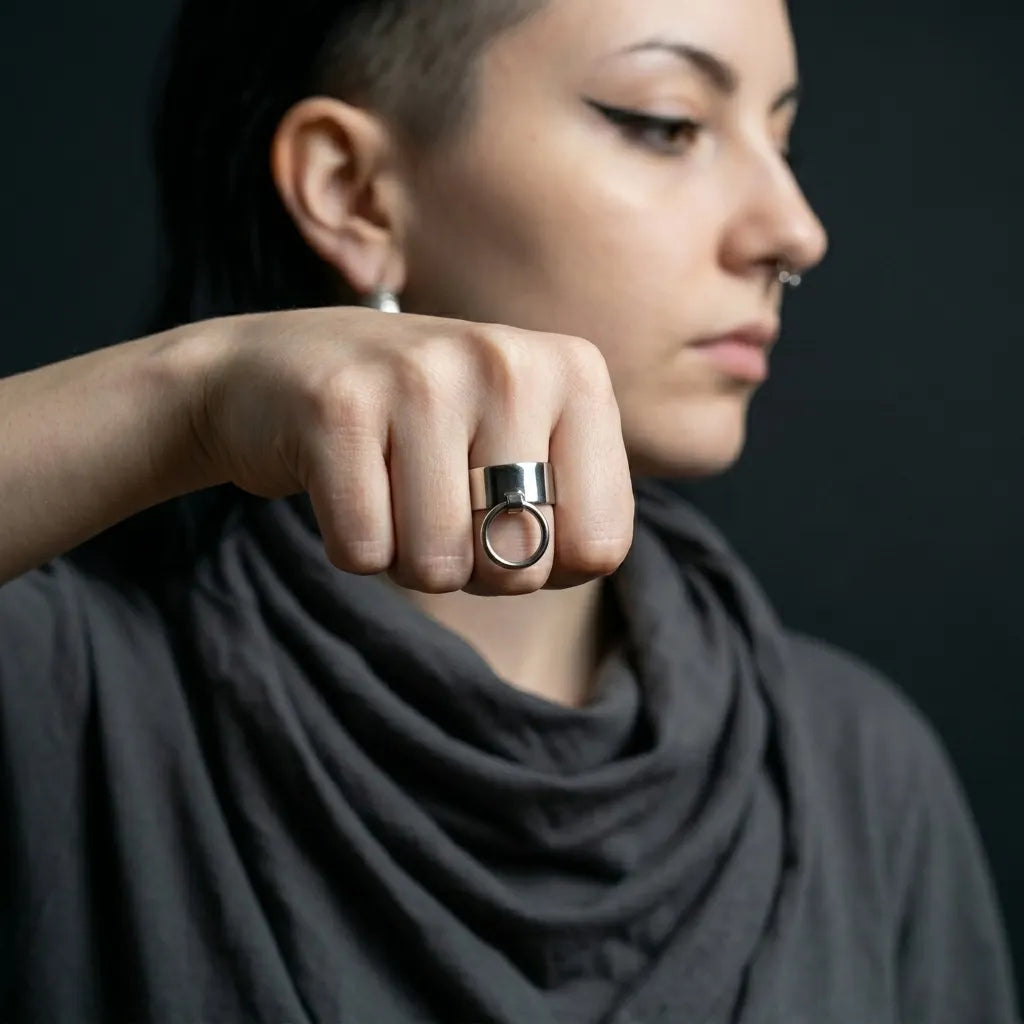 Modern Goth Minimalist Ring