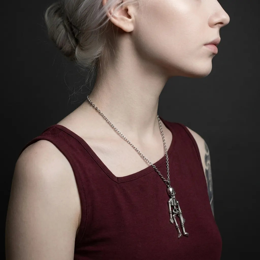 Articulated Skeleton Gothic Pendant Necklace