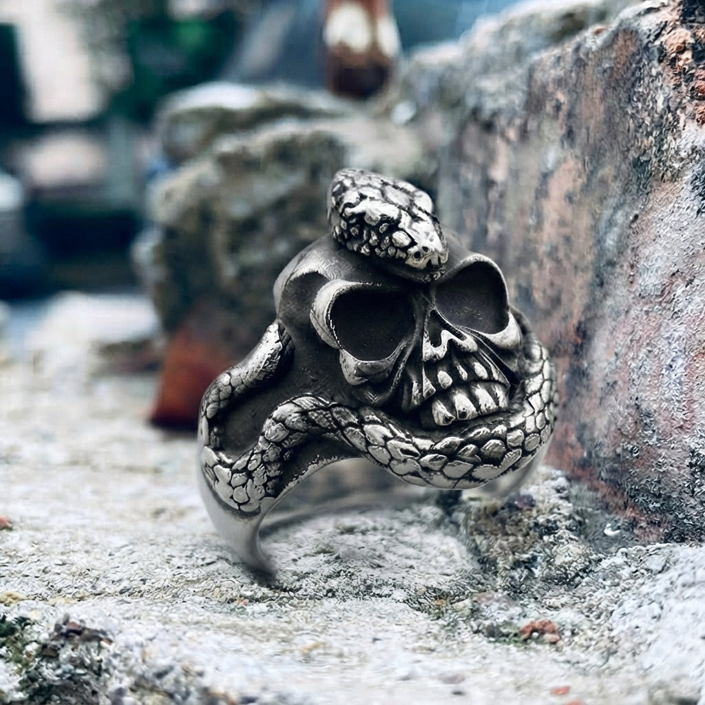 Snake and Skull Ring