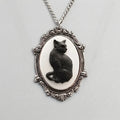 Midnight Cat Cameo Necklace