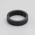 Blackened Geometric Grid Band Ring
