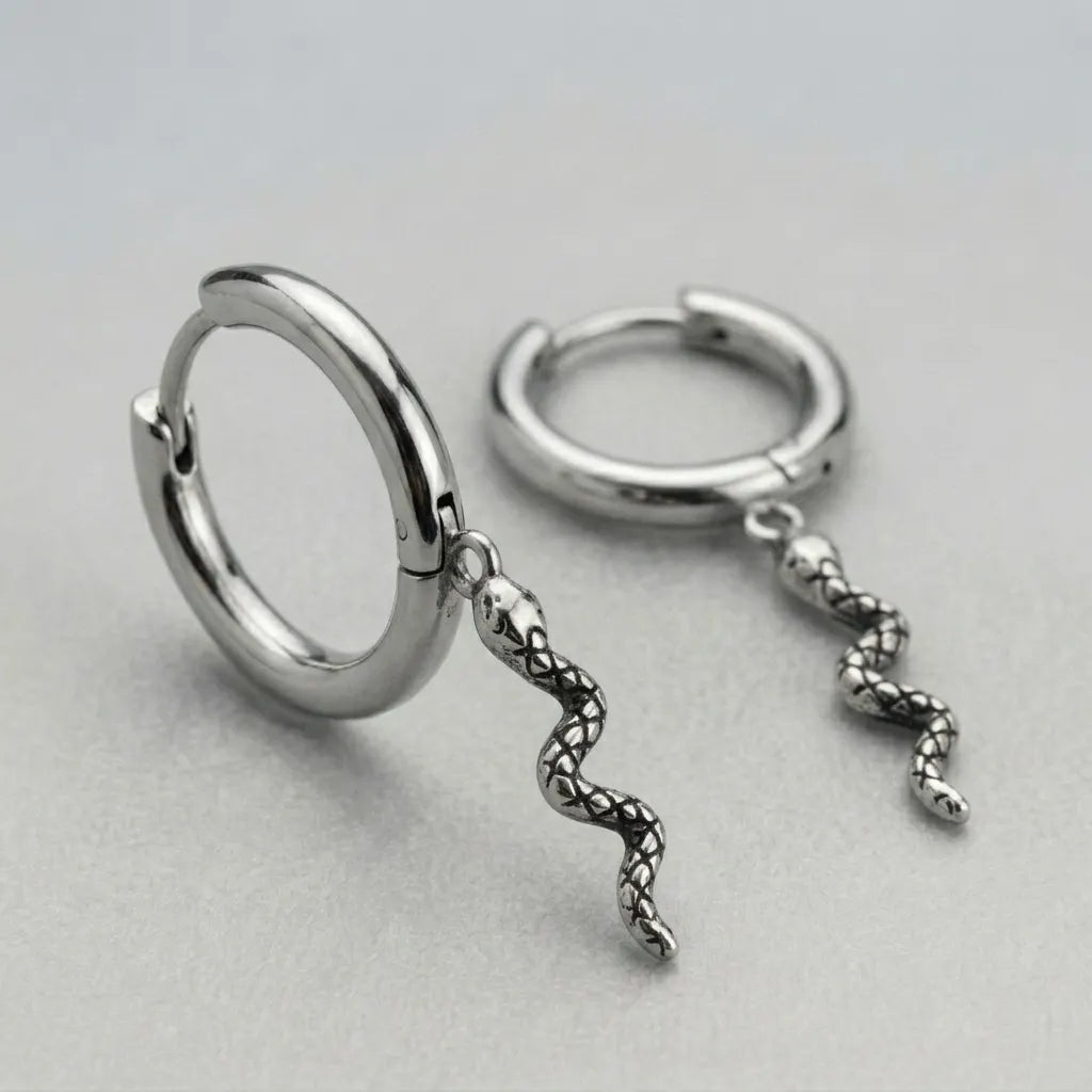 Serpent Relic Hoops Earrings